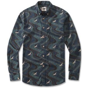 Yiume Hawaiian Long Sleeve Button Up Shirt Size L Arcane Serenity Cotton